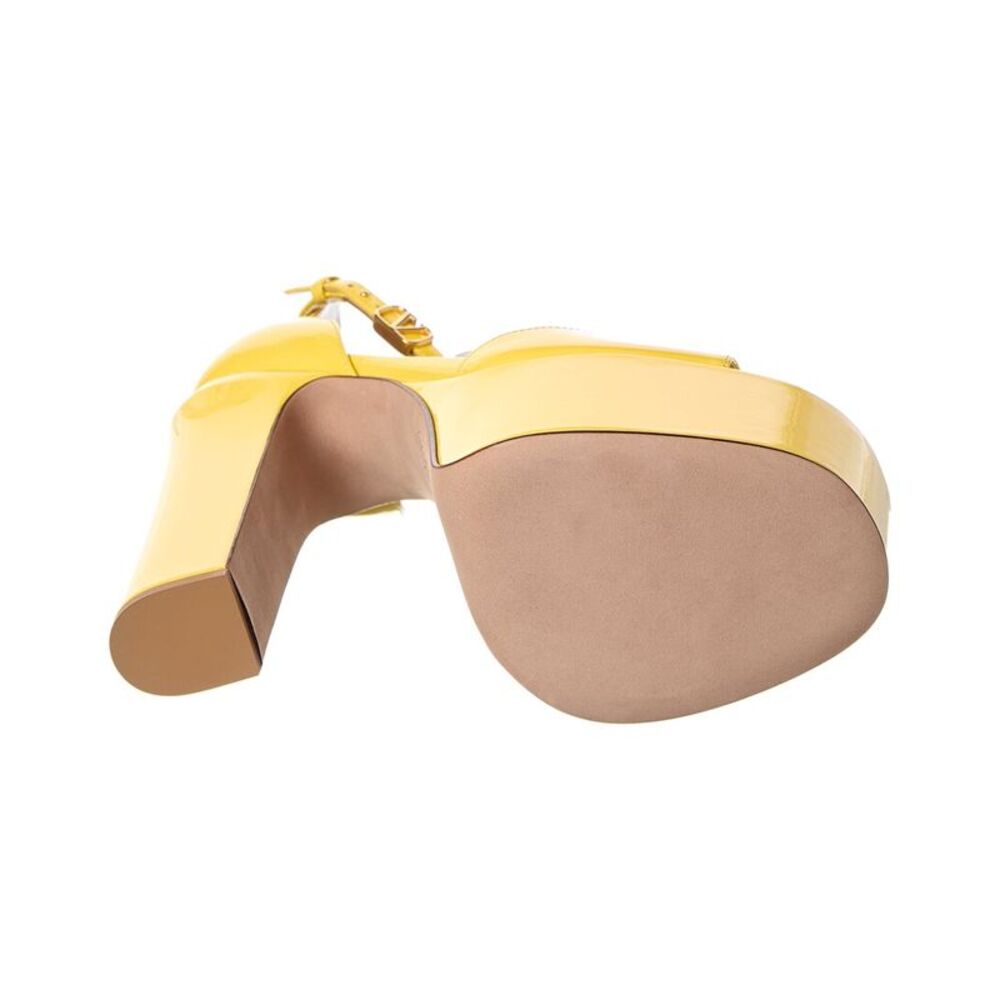 Valentino Tan-Go 155 Patent Platform Sandal, Yellow - Picture 4 of 5